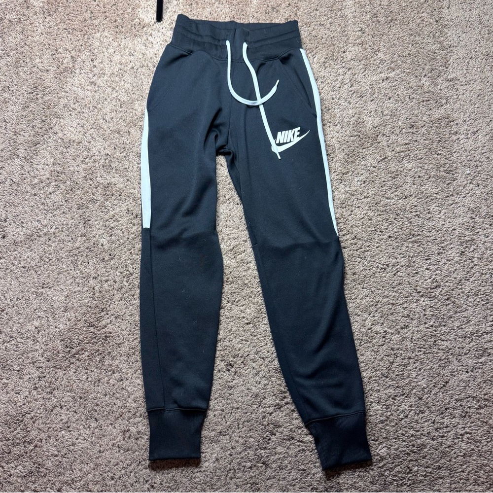 Nike Black White Stripe Athletic Joggers